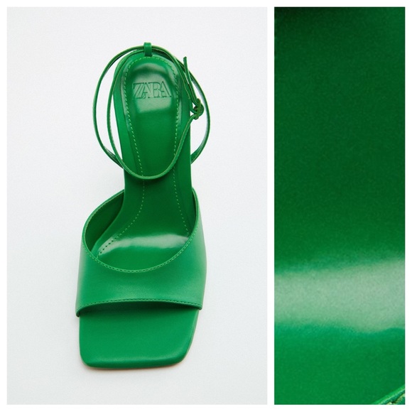 NWT. Zara Green Heeled Sandals. Size 7,5 - Picture 5 of 9
